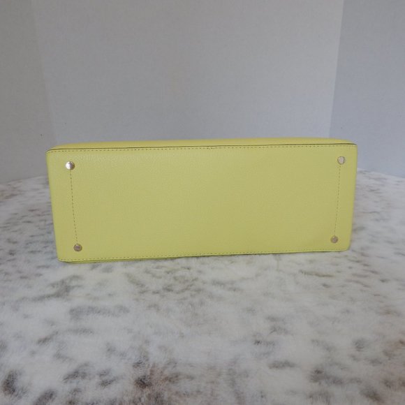Kate Spade Eva Medium Leather Satchel Yellow NWT - Picture 9 of 11